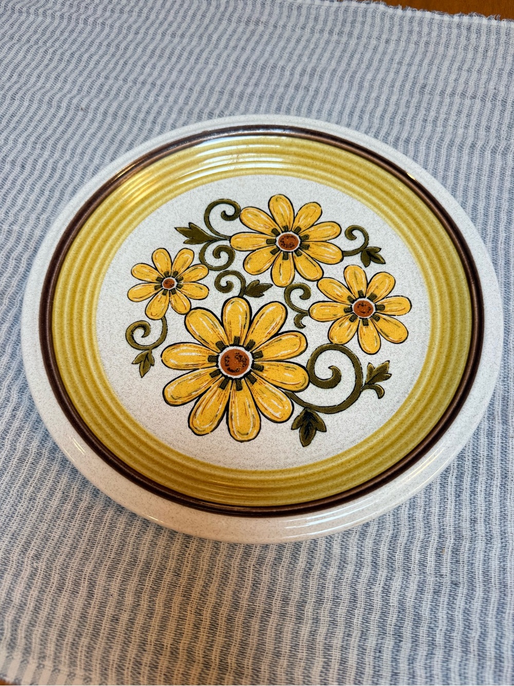 Vintage Premiere NuStone Fiesta C1002 Dinner Plate Japan Retro 70s Floral